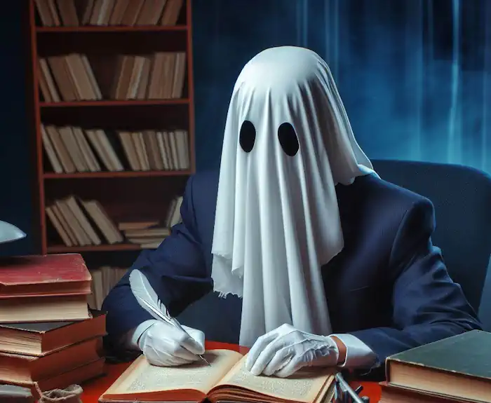 A "Ghost" Writer Writing a Book